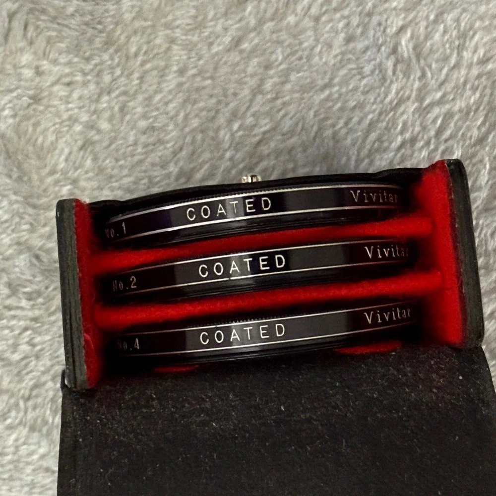 Vivitar 52mm Close-Up Lens Filter Set No.1 No.2 No.4 w/ Case Japan Vintage